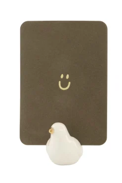 ZUSSS Overige Woonaccessoires*keramieken kaartenhouder vogel wit