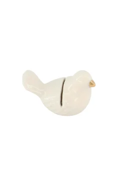 ZUSSS Overige Woonaccessoires*keramieken kaartenhouder vogel wit