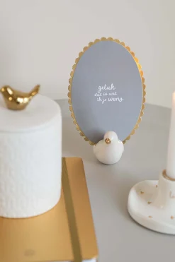 ZUSSS Overige Woonaccessoires*keramieken kaartenhouder vogel wit