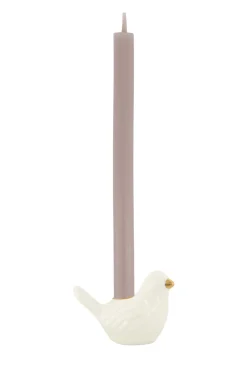 ZUSSS Kaarsen|Kaarsenhouders*keramieken kandelaartje vogel wit