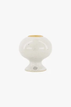 ZUSSS Kaarsen|Kaarsenhouders*keramieken kandelaar M glazuur spikkels zand