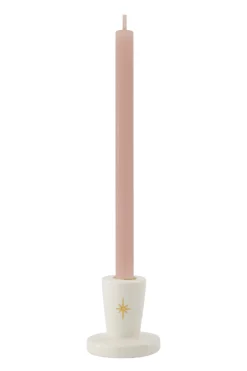ZUSSS Kaarsen|Kaarsenhouders*keramieken kandelaar gouden ster wit