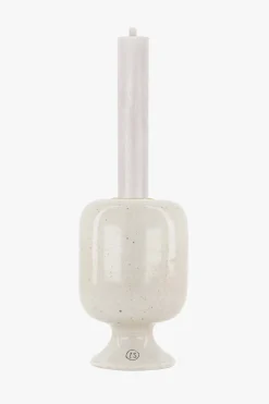 ZUSSS Kaarsen|Kaarsenhouders*keramieken kandelaar L glazuur spikkels zand