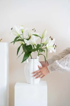 ZUSSS Vazen & Potten*keramieken vaas vogeltjes wit