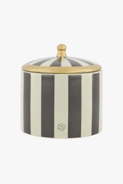 ZUSSS Opbergers & Manden*keramieken voorraadpot strepen M zand antraciet zand/antraciet