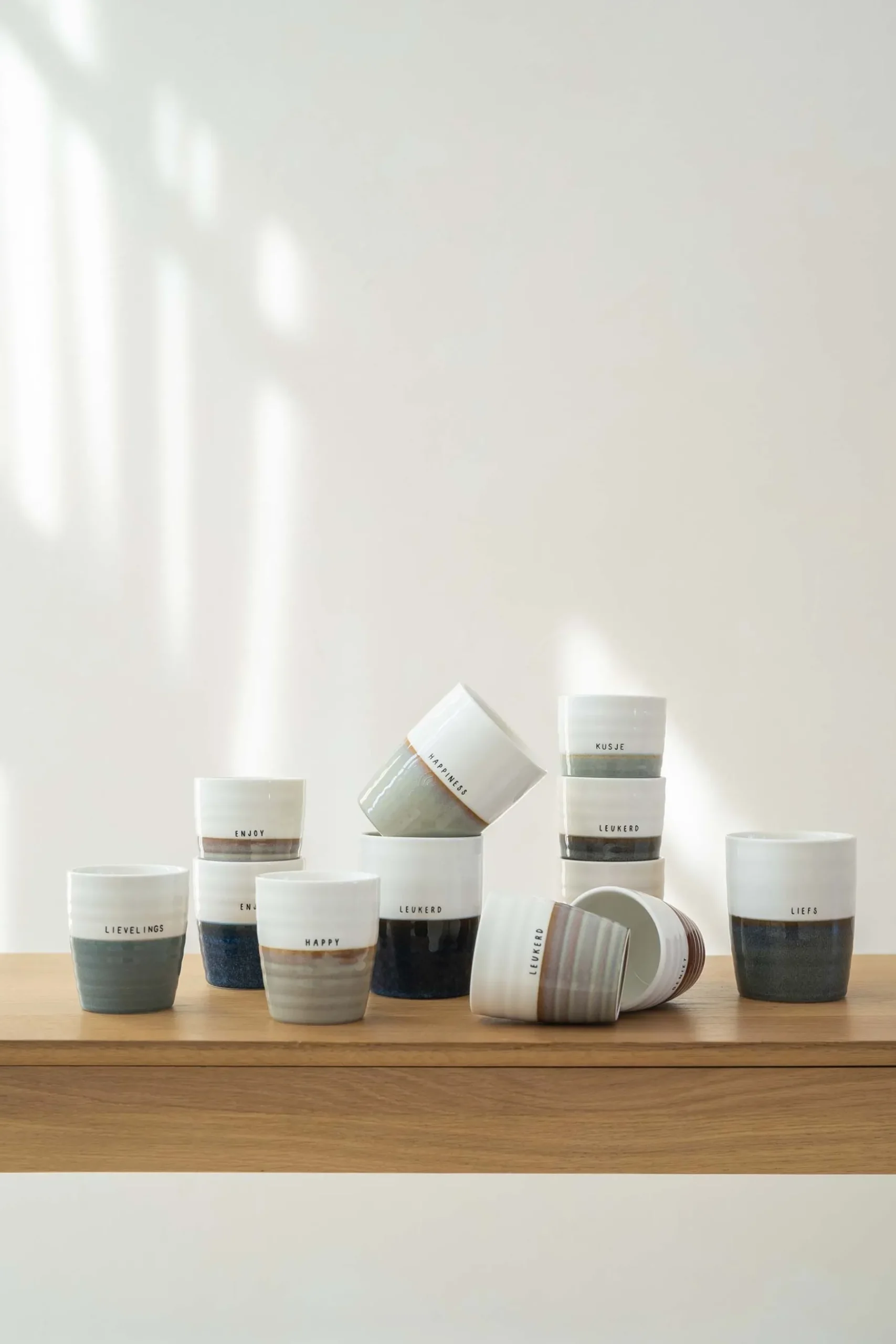 ZUSSS Servies*koffiemok dream warmgrijs/wit