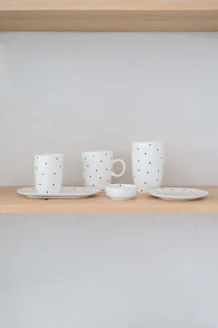 ZUSSS Servies*koffiemok hartjes wit/antracietgrijs