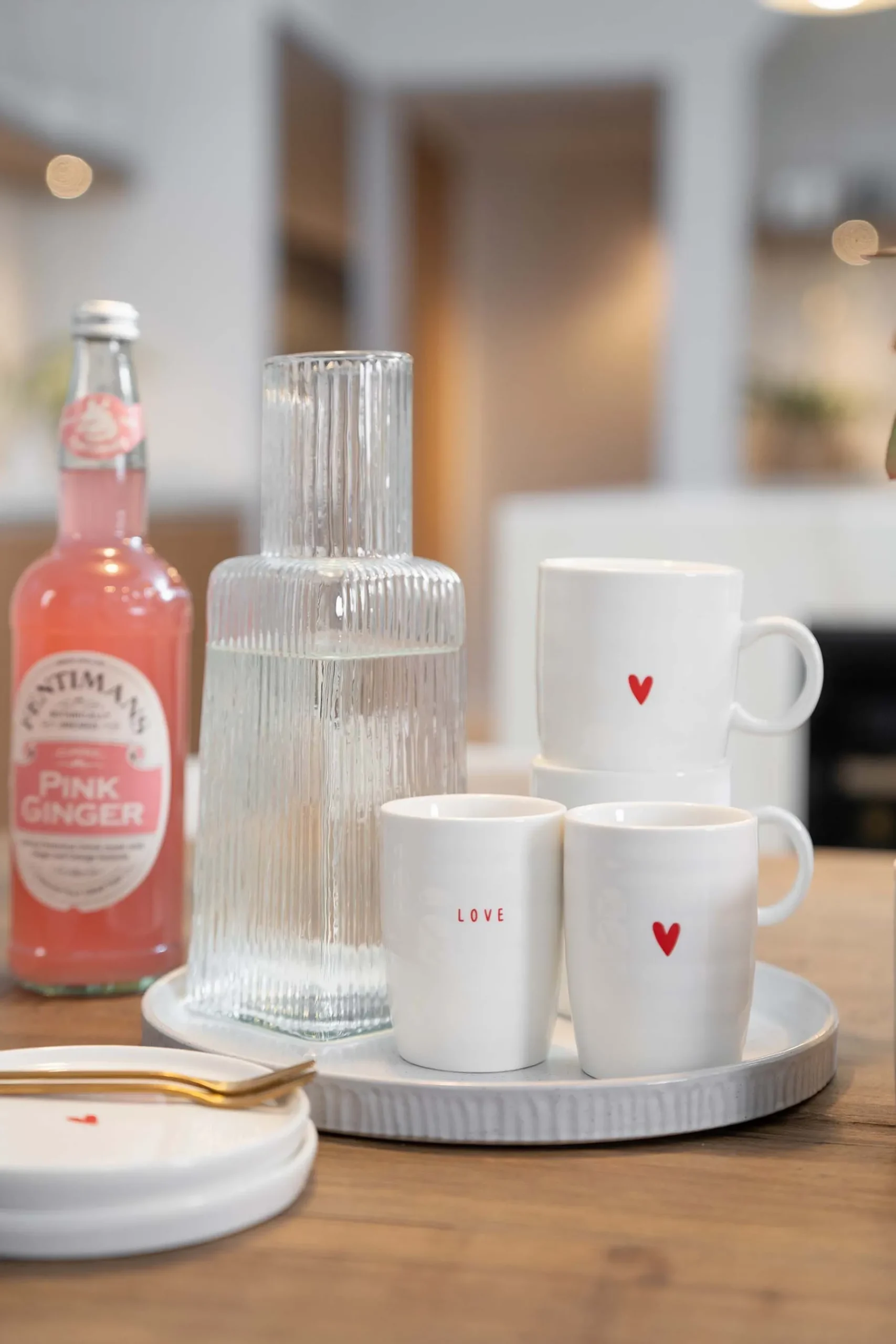 ZUSSS Servies*koffiemok love wit/rood