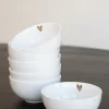 ZUSSS Servies*kom goud hartje wit (set van 6)
