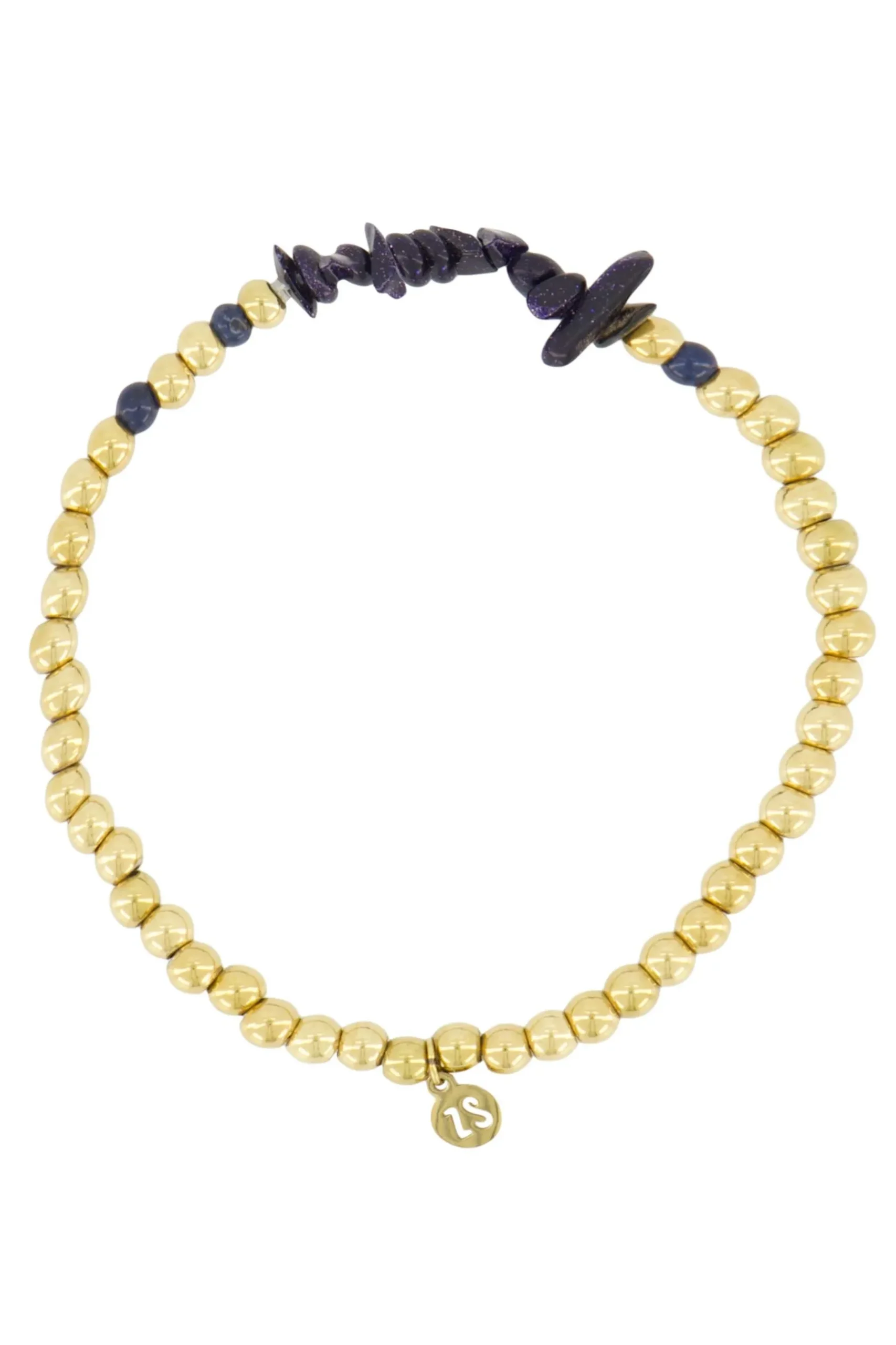 ZUSSS Armbandjes*kralenarmband met glassteen donkerblauw