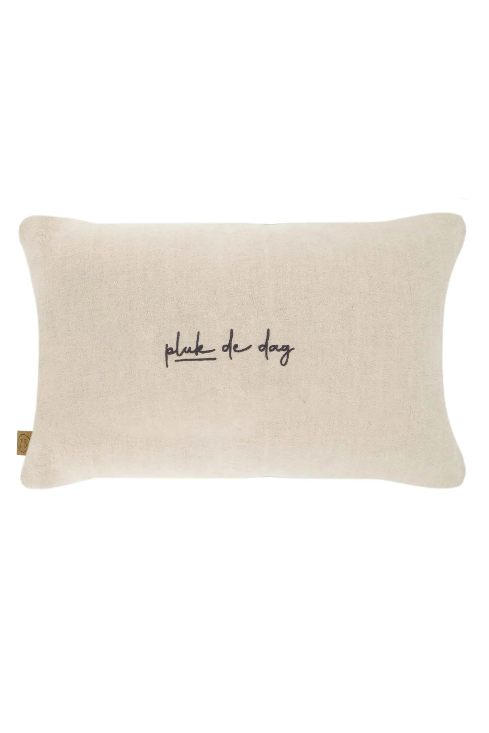 ZUSSS Kussens*kussen bloemen silhouet borduur 50x30 cm zand