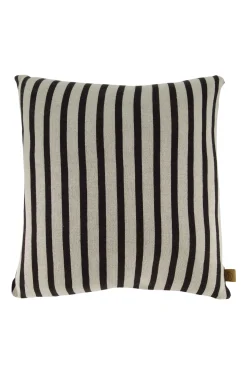 ZUSSS Kussens*kussen fijn gebreid streep 45x45cm zand/donkerblauw