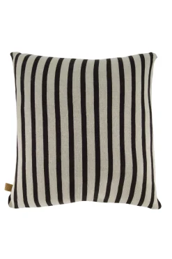 ZUSSS Kussens*kussen fijn gebreid streep 45x45cm zand/donkerblauw