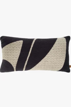 ZUSSS Kussens*kussen grafisch element 60x40cm antraciet antracietgrijs