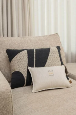 ZUSSS Kussens*kussen grafisch element 60x40cm antraciet antracietgrijs