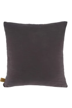 ZUSSS Kussens*kussen grafisch gewoven patroon 45x45cm antracietgrijs antracietgrijs/champagne