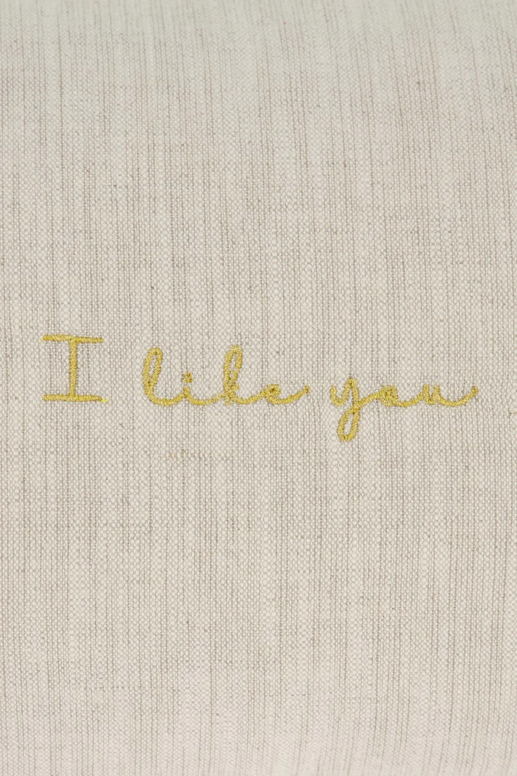 ZUSSS Kussens*kussen i like you en hartjes 35x25cm peper en zout/goud peperenzout/goud