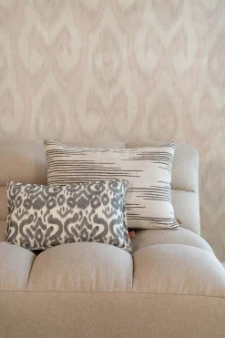 ZUSSS Kussens*kussen lijnenpatroon 60x40cm zand/leem/saliegroen