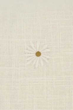 ZUSSS Kussens*kussen ornament print en madeliefje 50x30cm antraciet/ecru