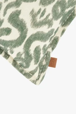 ZUSSS Kussens*kussen ornament print en madeliefje 50x30cm saliegroen/ecru