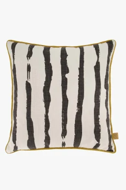 ZUSSS Kussens*kussen penseelstreken 45x45cm zand/antraciet