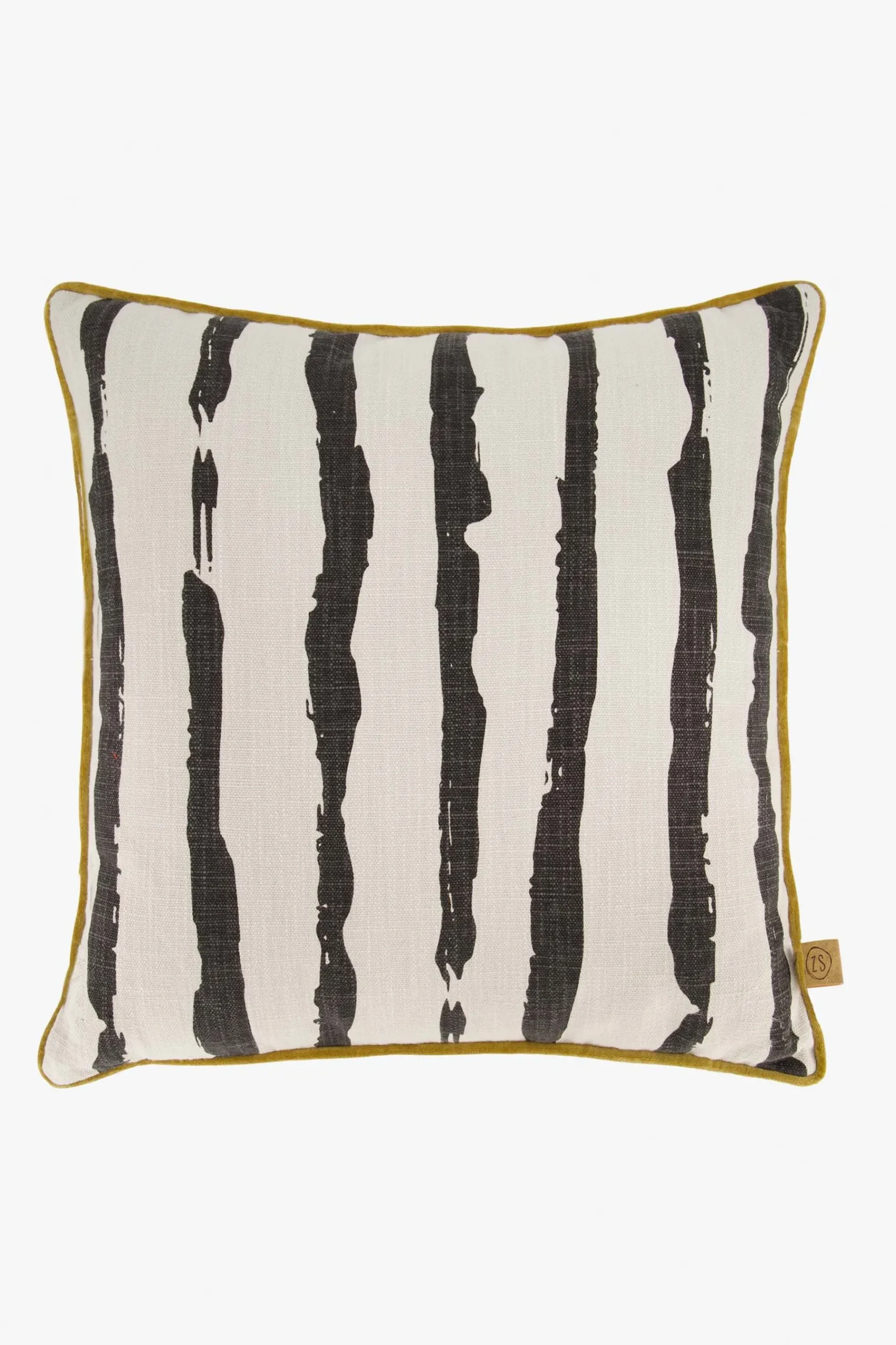 ZUSSS Kussens*kussen penseelstreken 45x45cm zand/antraciet