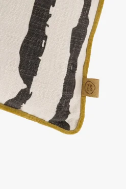 ZUSSS Kussens*kussen penseelstreken 45x45cm zand/antraciet