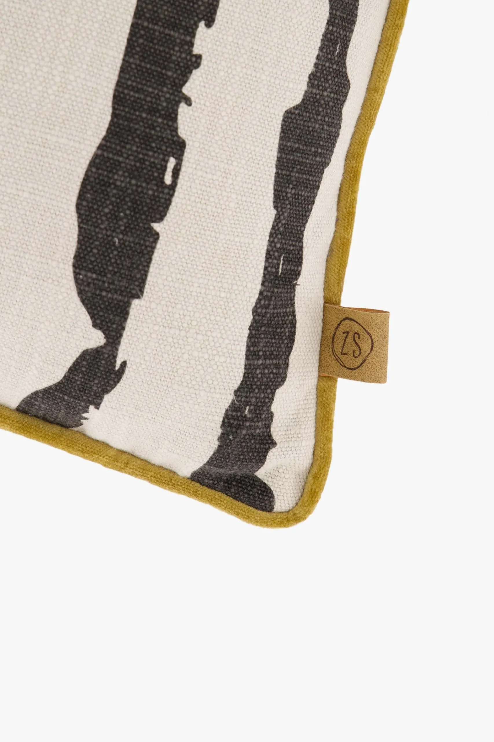 ZUSSS Kussens*kussen penseelstreken 45x45cm zand/antraciet