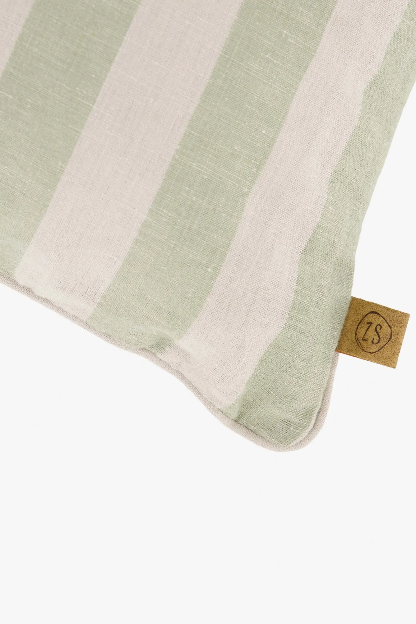 ZUSSS Kussens*kussen strepen 60x40cm zand/saliegroen