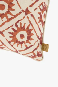 ZUSSS Kussens*kussen zonnetjesprint 45x45cm peper en zout/brique peperenzout/brique