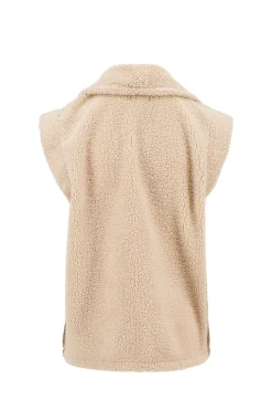 ZUSSS Vesten*lang teddy gilet met zakken off white offwhite