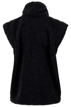 ZUSSS Vesten*lang teddy gilet met zakken zwart