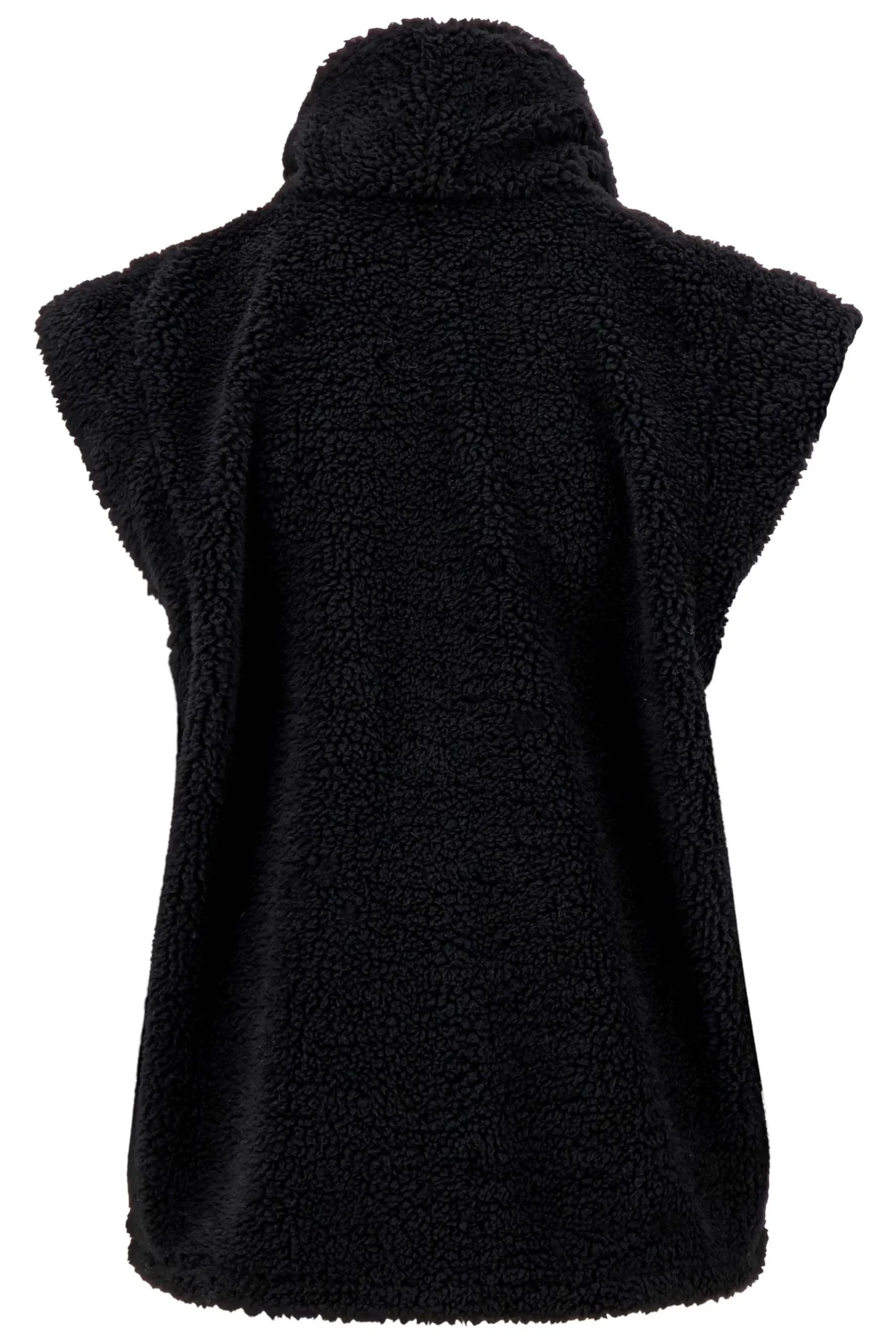 ZUSSS Vesten*lang teddy gilet met zakken zwart