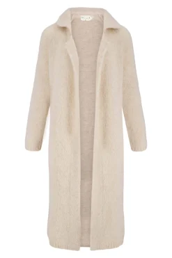 ZUSSS Vesten*lang vest met reverkraag zand