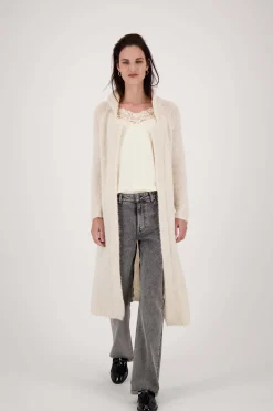 ZUSSS Vesten*lang vest met reverkraag zand