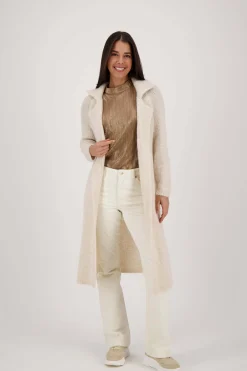 ZUSSS Vesten*lang vest met reverkraag zand