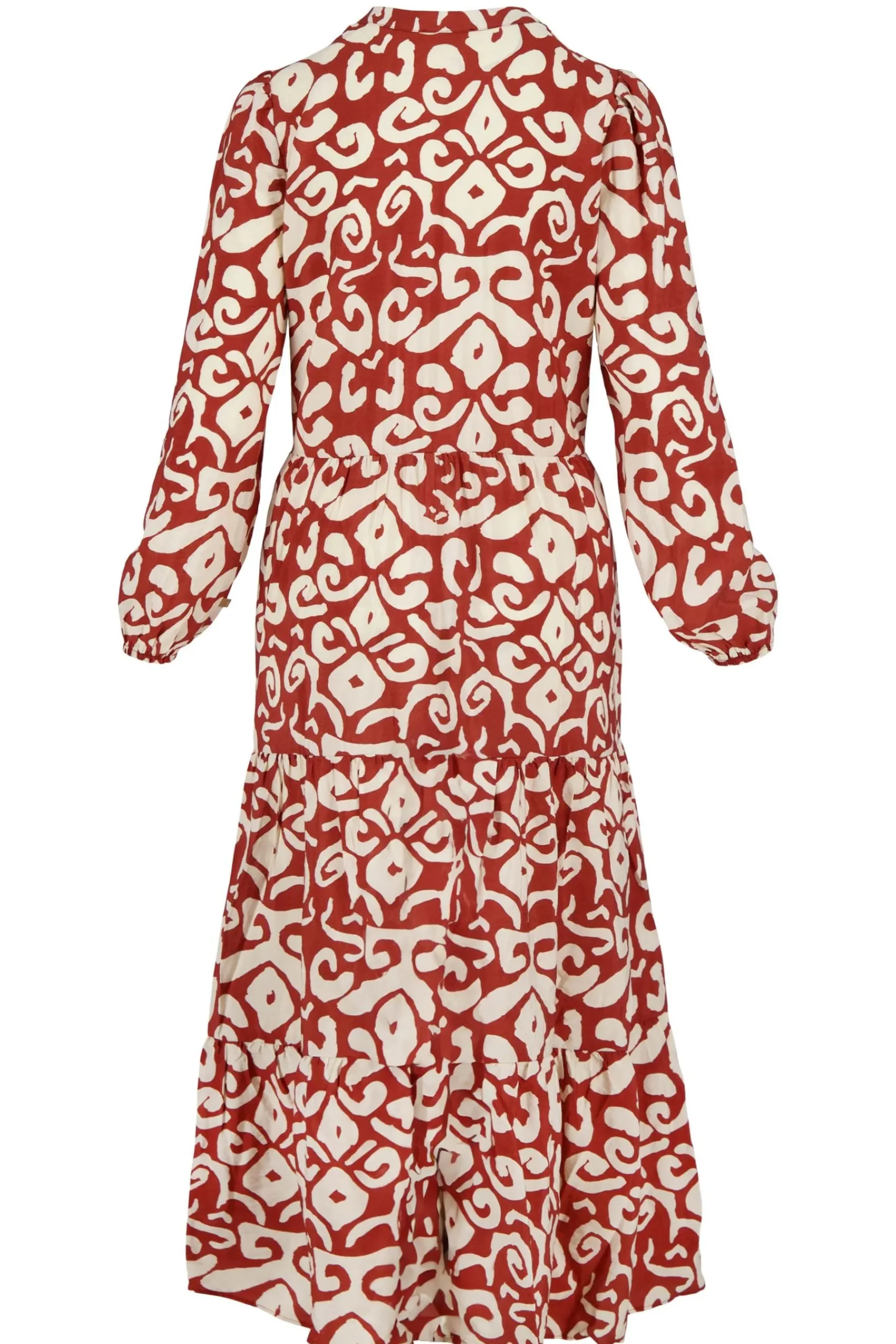 ZUSSS Jurkjes & Rokken*maxi jurk ornamentprint cacaobruin/zand