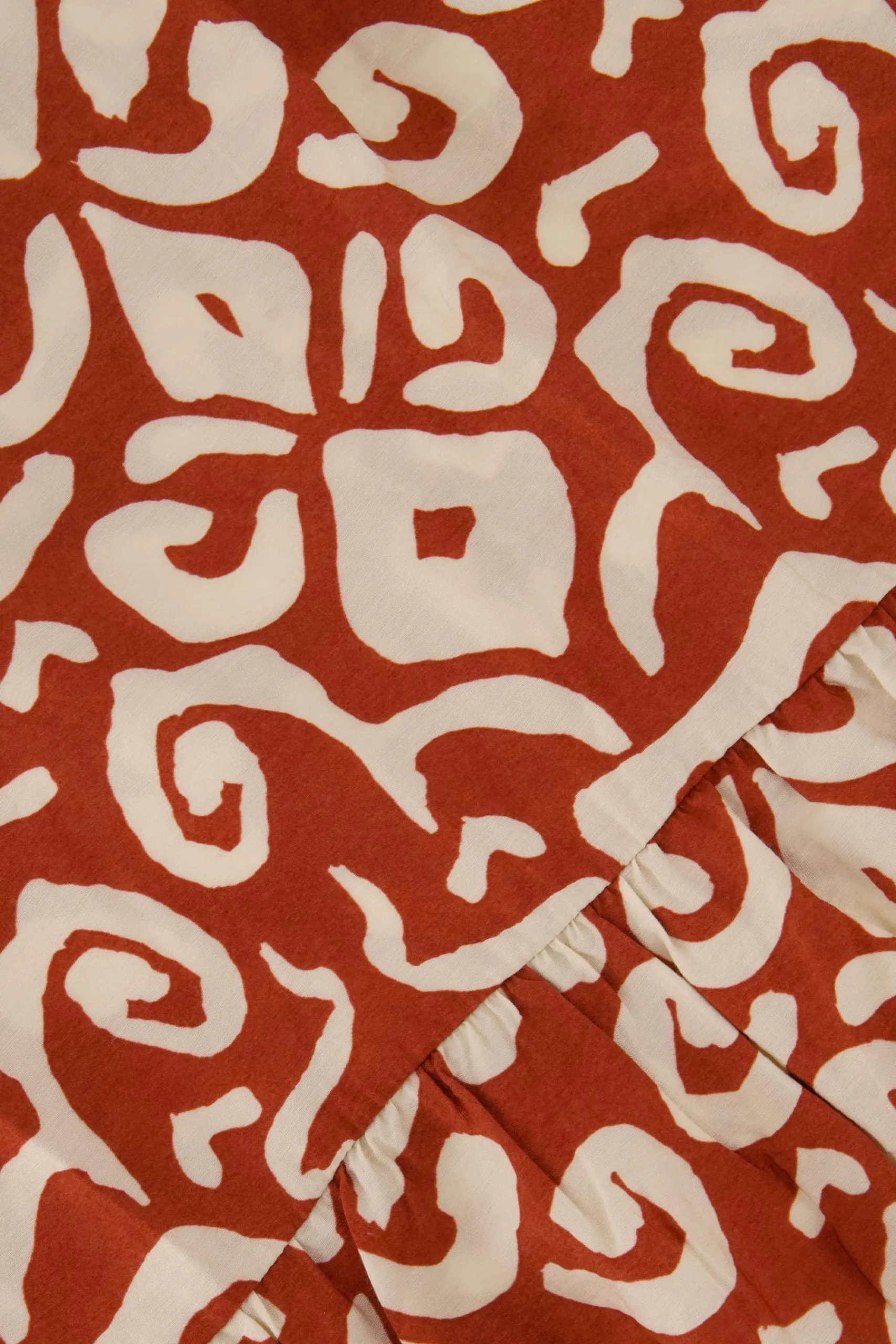 ZUSSS Jurkjes & Rokken*maxi jurk ornamentprint cacaobruin/zand