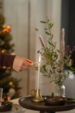 ZUSSS Kaarsen|Kaarsenhouders*metalen kandelaartje met oor goud