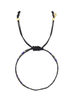 ZUSSS Armbandjes*miyuki armbandje streepje kobalt/antracietgrijs kobaltblauw/antracietgrijs