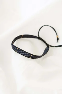 ZUSSS Armbandjes*miyuki armbandje stipje antracietgrijs