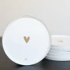 ZUSSS Servies*ontbijtbord goud hartje (set van 6)
