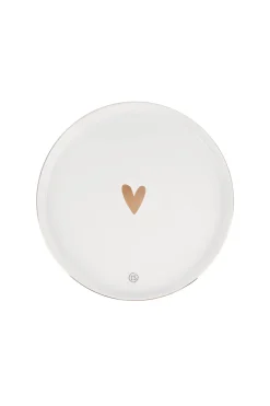 ZUSSS Servies*ontbijtbord goud hartje wit