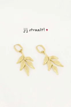 ZUSSS Oorbellen*oorbel met blaadjes goud