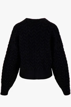 ZUSSS Vesten*openvallend vest met kraaltjes zwart