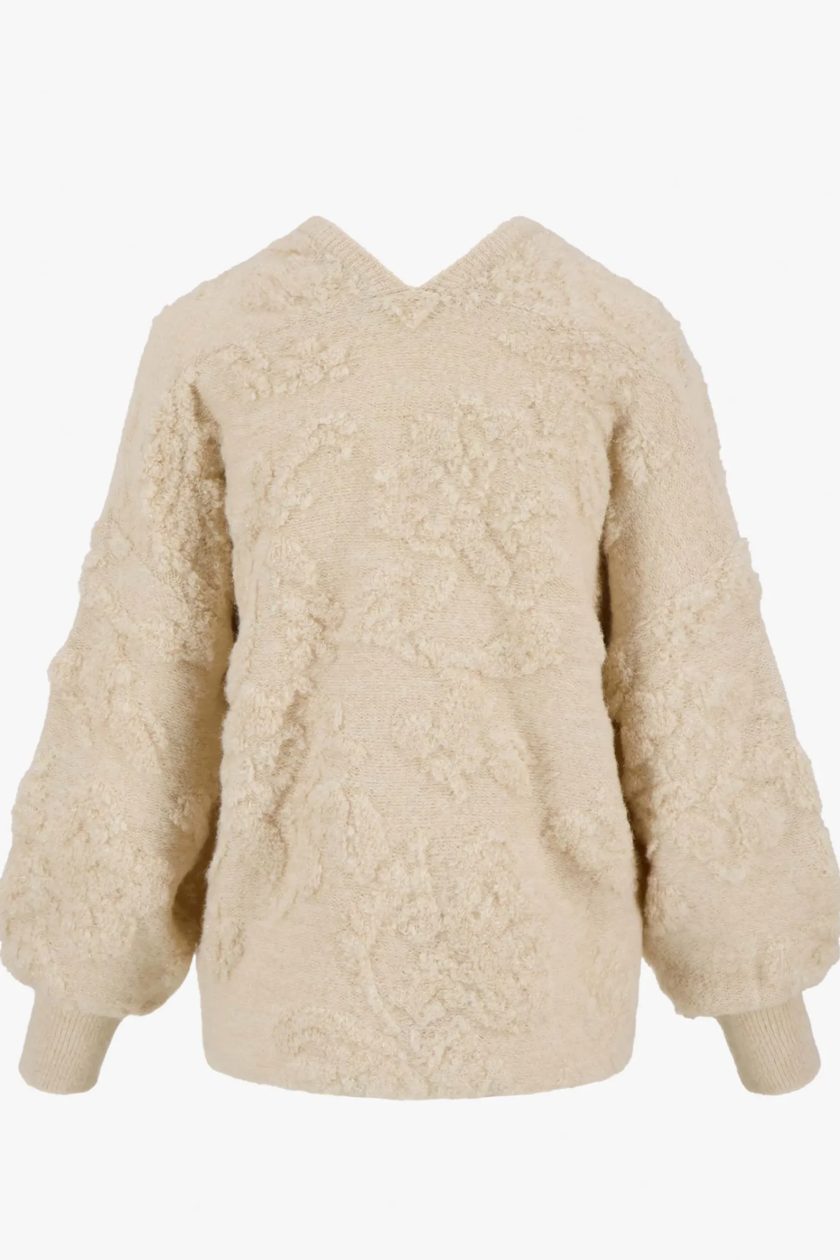 ZUSSS Vesten*openvallend vest met lurex jacquard creme