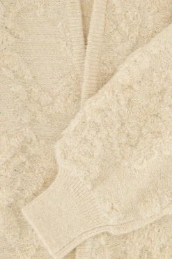 ZUSSS Vesten*openvallend vest met lurex jacquard creme