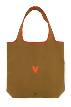 ZUSSS Schoudertassen & Handtassen*opvouwbaar boodschappentasje jij bent goud waard camel