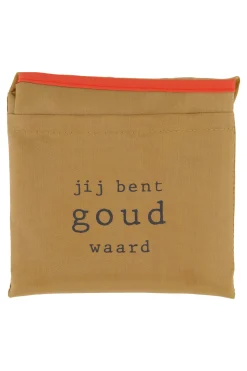 ZUSSS Schoudertassen & Handtassen*opvouwbaar boodschappentasje jij bent goud waard camel