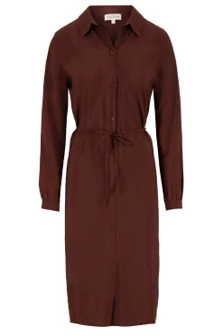 ZUSSS Jurkjes & Rokken*overhemdjurk chocoladebruin